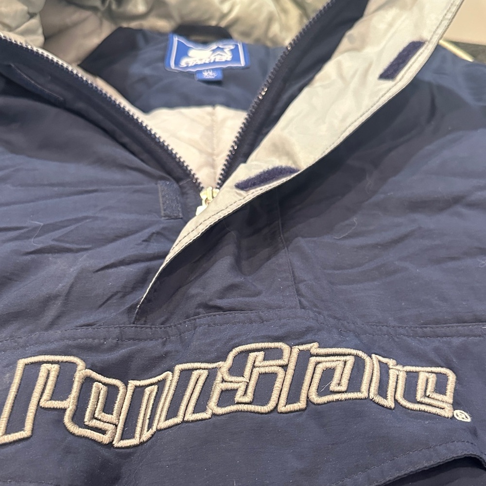 STARTER Navy and Gray Penn State Jacket